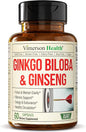 Ginseng + Ginkgo Biloba Supplements. Extra 800mg + 600mg + 120mg