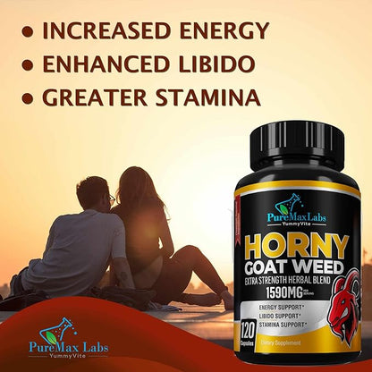 Horny Goat Weed 1590mg Extra Strength 120 Capsules, 120 Caps