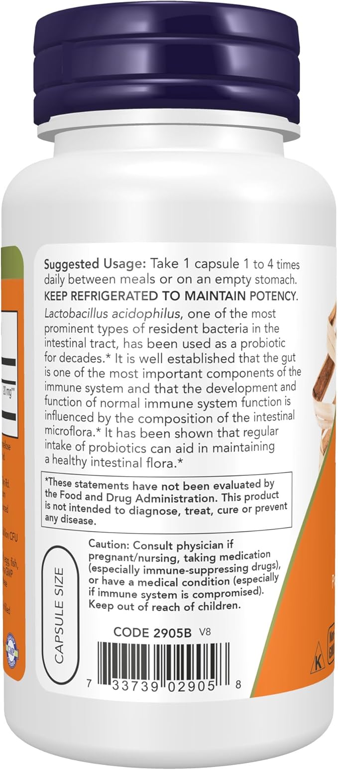 NOW Supplements, Acidophilus, Two Billion, Strain 100 Veg