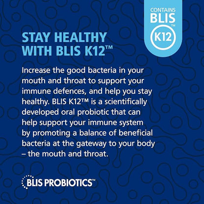 BLIS HoneyBlis Oral Probiotic Throat Lozenges with Soothing Manuka Honey K12 Probiotics (1 Billion Cfu) to Support Immunity & Soothe Sore Throats, 16 Lozenges