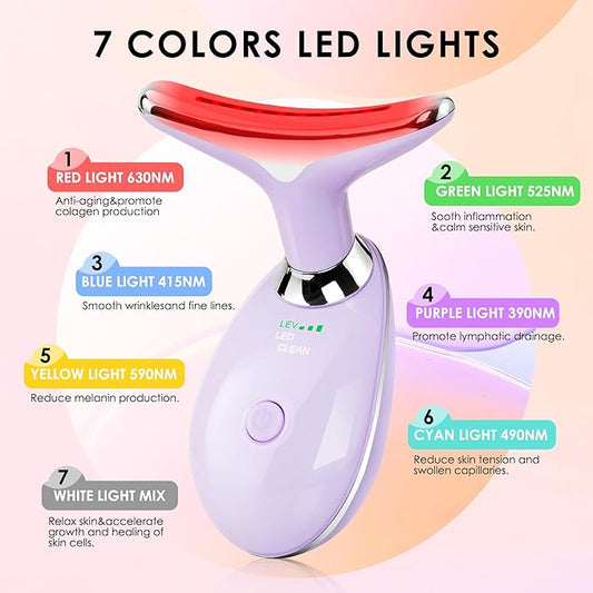 Facial Massager Red-Light-Therapy-for-Face and Neck, Face 7 Color,