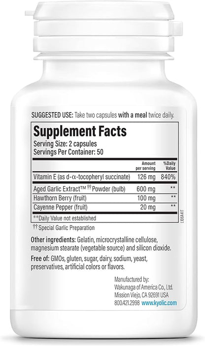 Kyolic Aged Garlic Extract Formula 106, 100 Capsules