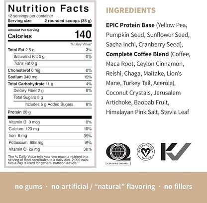 Sprout Living, Epic Protein, Plant Based 20 Grams (1 Pound, 12 Servings)