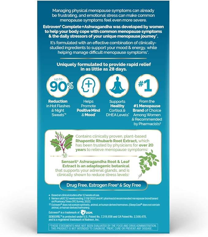 Estroven Complete + Ashwagandha Multi-Symptom Menopause 4 Month 2)