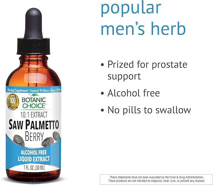 Botanic Choice Saw Palmetto Berry Alcohol Free Liquid Extract, 1 Fluid Ounce