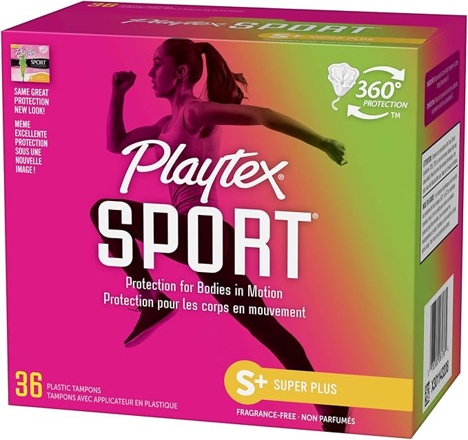 Playtex Sport Tampons, Super Plus Absorbency, Fragrance-Free 36ct