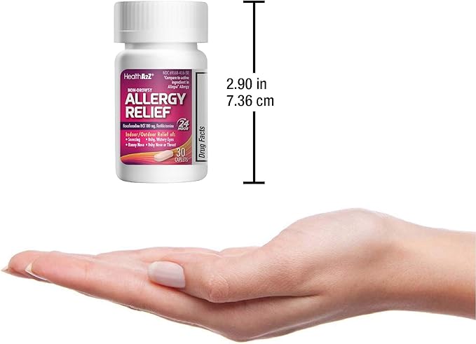 HealthA2Z Fexofenadine Hydrochloride 180mg, Antihistamine 24-Hour Antihistamine (30 Count 1))