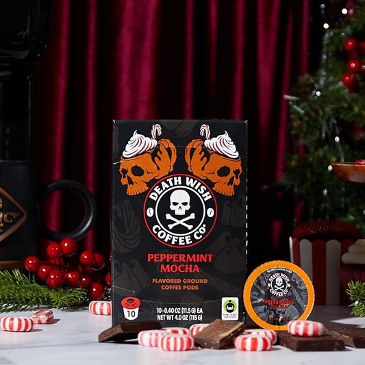 Death Wish Coffee, Peppermint Mocha Flavored Coffee Pods (30 Count)