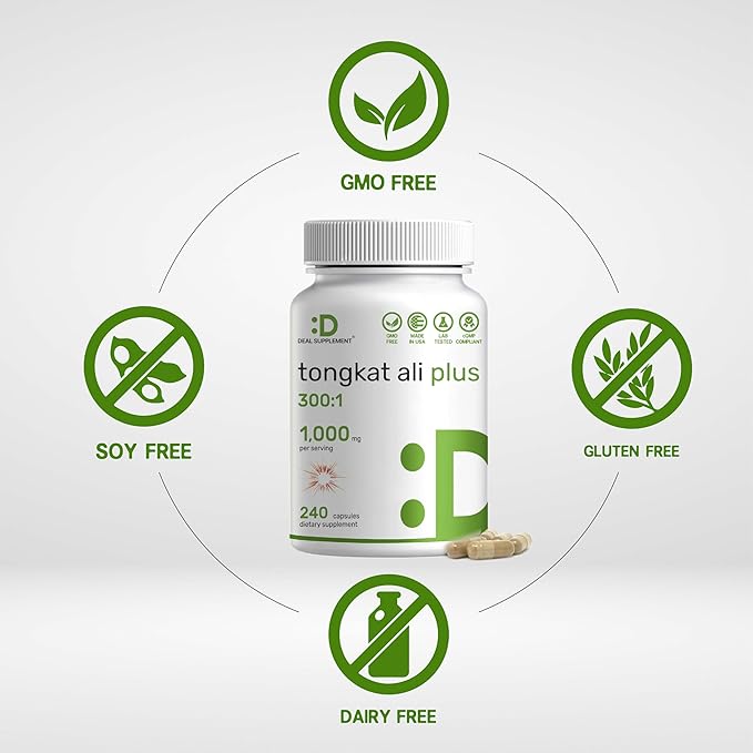 Tongkat Ali Extract 300:1 with Horny 1,100mg, 240* 240* Capsules