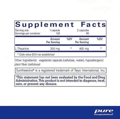Pure Encapsulations L-Theanine 120 Capsules
