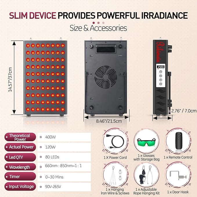 Red Light Therapy, 80LEDs Red Light 660nm & 850nm Near
