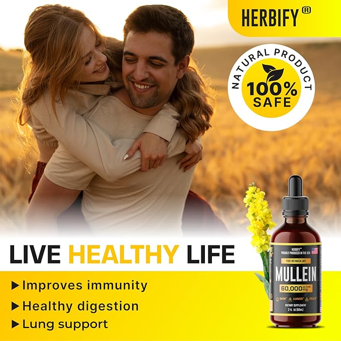 HERBIFY Mullein Extract 2 oz, Alcohol-Free