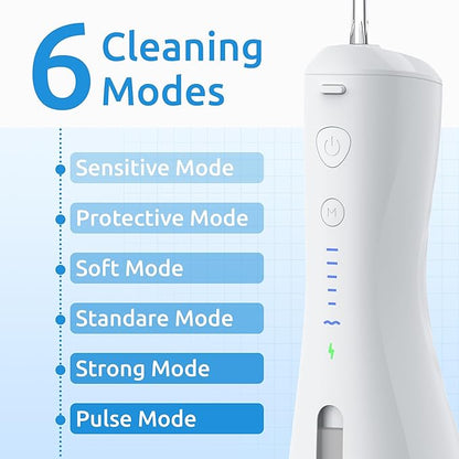 Water Flosser [Dental Cordless Portable] 6 IPX7 Waterproof