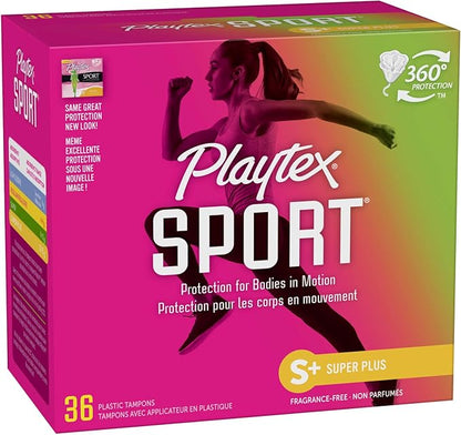Playtex Sport Tampons, Super Plus Absorbency, Fragrance-Free 36ct