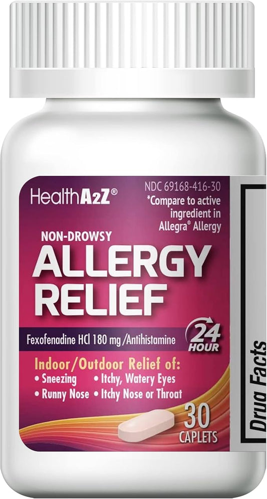 HealthA2Z Fexofenadine Hydrochloride 180mg, Antihistamine 24-Hour Antihistamine (30 Count 1))