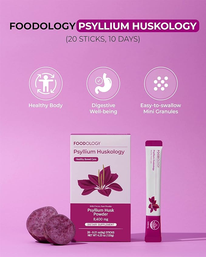 Psyllium Huskology (20 Sticks, 10 Days) 7,200mg.