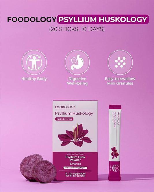 Psyllium Huskology (20 Sticks, 10 Days) 7,200mg.