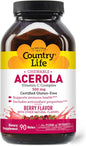 Country Life Acerola 500mg Chewable Vitamin 90 Wafers
