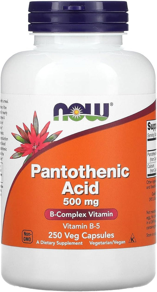 NOW Foods Supplements,Pantothenic Acid (Vitamin B-5) 500 mg,B-Complex Vitamin,250 Capsules