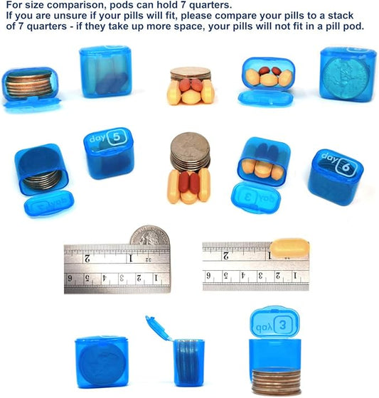 Monthly Pill Organizer 2 Times A Day AM/PM 31 Day Pill Box, Small Removable Travel Daily Pod Cases with Bonus Medical Alert Card