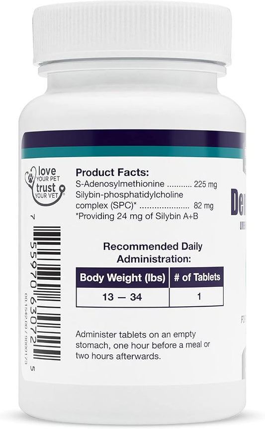 Nutramax Laboratories Denamarin Liver Health Supplement for Medium Dogs - With S-Adenosylmethionine (SAMe) and Silybin, 30 Tablets