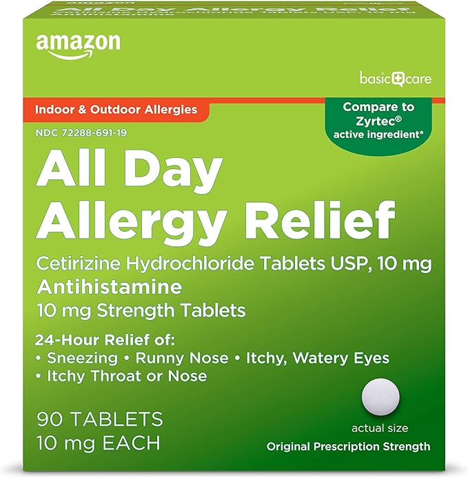 Amazon Basic Care All Day Allergy, 10 mg, 90 Count