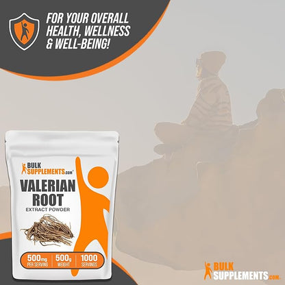 BulkSupplements.com Valerian Root Extract Powder 500mg per 500g (1.1 (1.1 lbs), 1