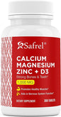 Safrel Calcium Magnesium Zinc with Vitamin D3, 300 300 Tablets 1000 mg, 400 mg, 20 mg D3 600 600 IU