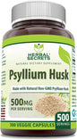 Herbal Secrets Psyllium Husk Supplement 500 Mg 500 Veggie
