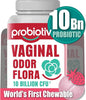 Chewable Vaginal Probiotics for Women 10 Billion CFU + Organic Prebiotics, Improves Vaginal Health, Combats Vaginal Odor & Restores Vaginal pH Balance for Women, 30 Strawberry Tablets