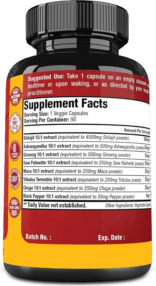 Shilajit Himalayan Capsules 6550mg 3 3 Month