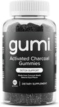 gumi Nutrition Coconut Activated Charcoal Gummies - Charcoal Supplements for Detox, Oral Health & Gut Health - 200mg Gummy Vitamin - Gluten Free, Vegan & Non GMO - Natural Açaí Flavor (60 Count)