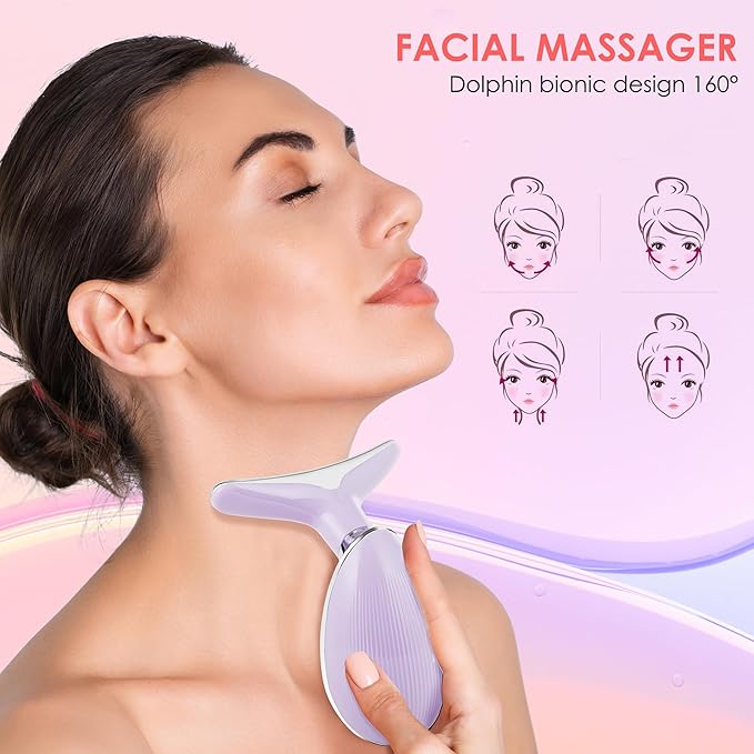 Facial Massager Red-Light-Therapy-for-Face and Neck, Face 7 Color,