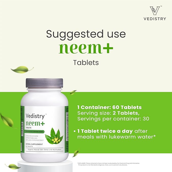 Neem+ Tablets 1100 mg with Neem 60 Tablets 1