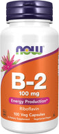 NOW Supplements, Vitamin B-2 (Riboflavin) 100 100 Veg