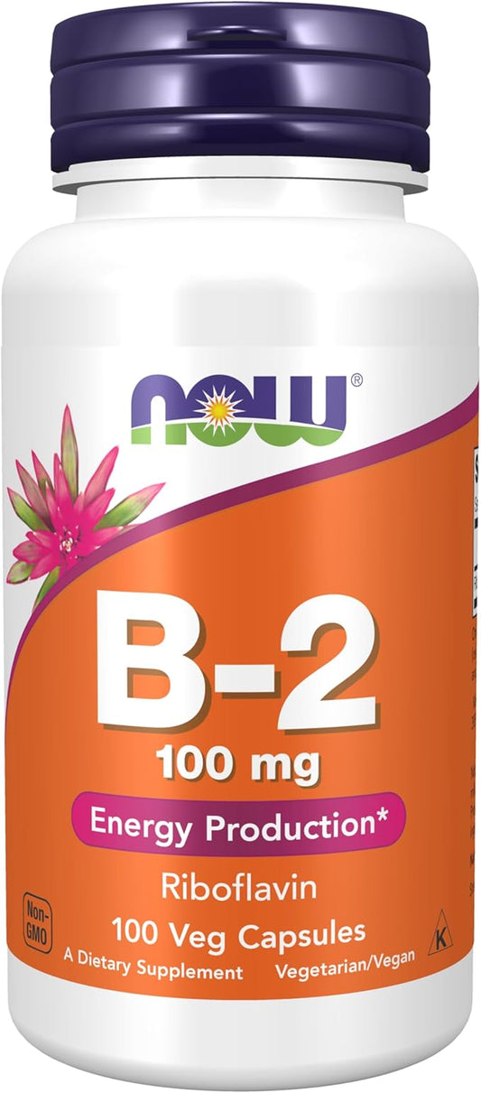 NOW Supplements, Vitamin B-2 (Riboflavin) 100 100 Veg
