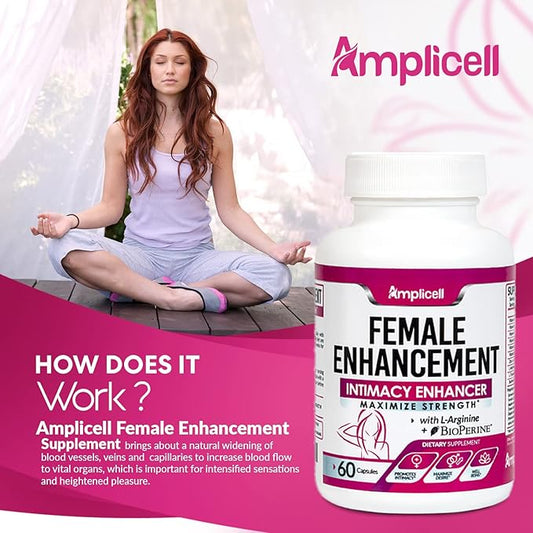 Female Enhancement - Libido Booster for Women - Hormone Balance for Women - Intimacy & Mood Support - Energy Pills with Epimedium, Dong Quai, Ginseng, Maca Root Powder & Multi-Vitamins A, B12 - 60 Ct