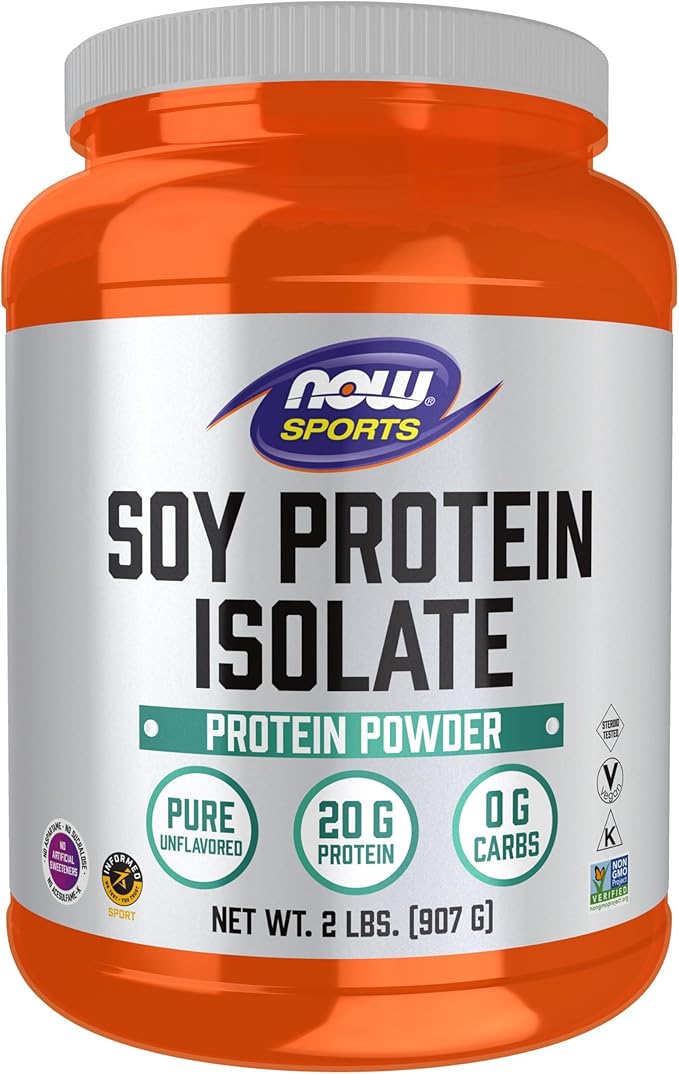 NOW Sports Nutrition, Soy Protein Isolate 20 g, 0 Carbs, 2-Pound