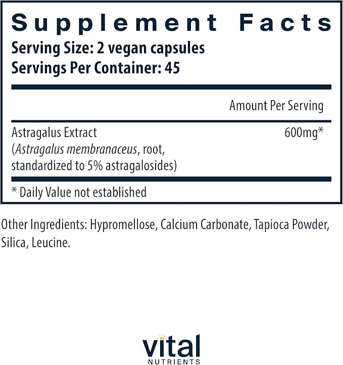Vital Nutrients - Astragalus Root Extract 90 Vegetarian 300 mg