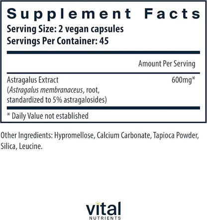 Vital Nutrients - Astragalus Root Extract 90 Vegetarian 300 mg