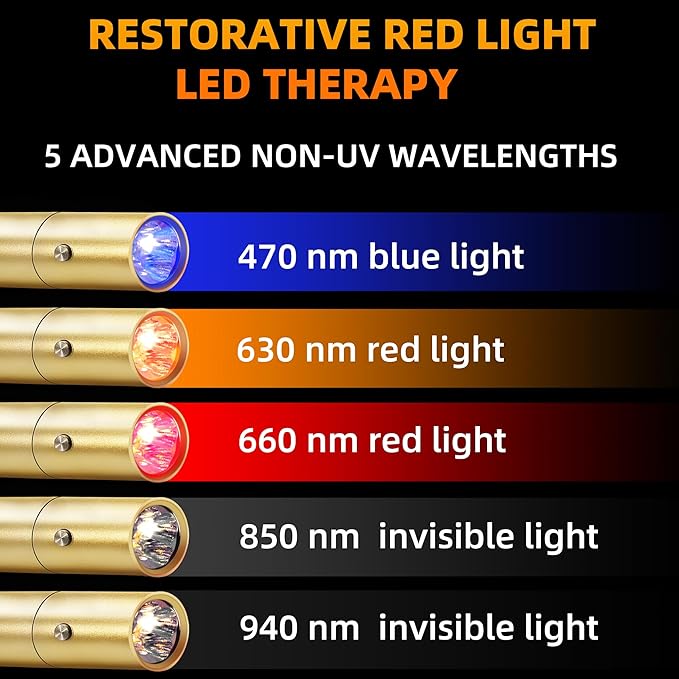UTK Red Light Therapy Device 5 Wavelengths-(470:630:660:850:940nm) Wavelengths-(470:630:660:850:940nm) LED 470nm and 940nm Near