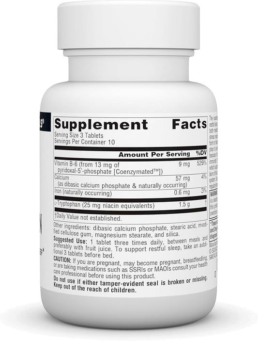 Source Naturals L-Tryptophan with Coenzyme B-6 500 mg 30 Tablets