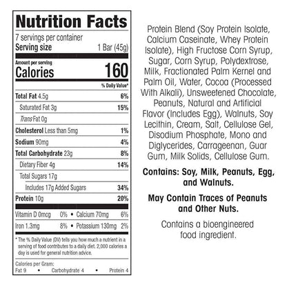 WonderSlim Protein Snack Bar, Caramel Brownie Nut, (7ct)