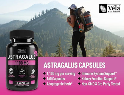 Vela’s Astragalus Capsules 1100 mg* 160 Count 3rd Party