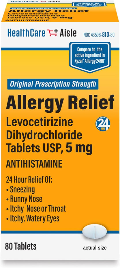 HealthCareAisle Allergy Relief 5 mg 80 Tablets 24-Hour Allergy 80 Count 1)