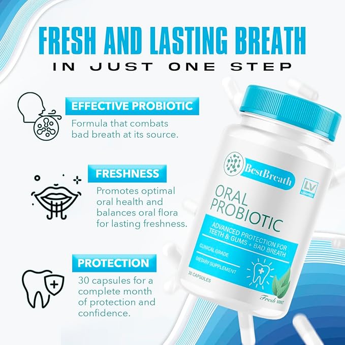 5 Pack - Best Breath - Best Breath Oral Probiotic, Best Breath Probiotic, Best Breath Pills, BestBreath, Best Breathe 150 Capsules For 5 Months, Best Breath Oral Probiotics For Mounth Bad Breath.