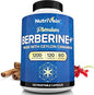 Nutrivein Premium Berberine HCL 1200 mg with Ceylon Cinnamon - 120 Capsules: High-Absorption Berberine Supplement for Defenses, Digestion, & Metabolism
