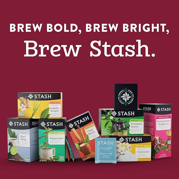 Stash Tea Cinnamon Vanilla Herbal Tea - Naturally Caffeine Free, Non-GMO Project Verified Premium Tea with No Artificial Ingredients, 18 Count (Pack of 6) - 108 Bags Total