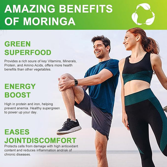 ZAYMAN Moringa Powder Capsules | 800mg of Pure Nutrient Rich Moringa Powder Moringa Supplement | 100% Pure & Natural Superfood, Vegan Greens, Multivitamin - Supports Energy, Skin Health, Gut Health