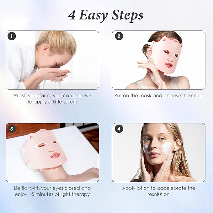 Red Light Therapy Mask for Face, 7 Colors